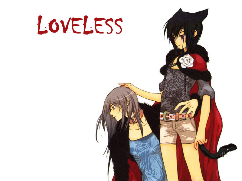 Two Anime Characters — Black, Dramatic, Cat Ears, Red Cape