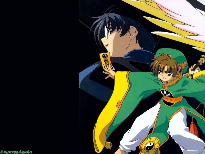 Two Anime Characters — Black, Dramatic, Character Holding Card