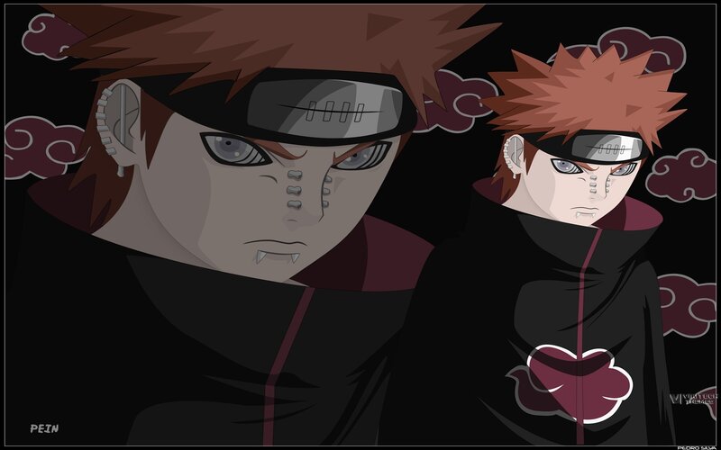 Two Anime Characters — Black, Dramatic, Clouds