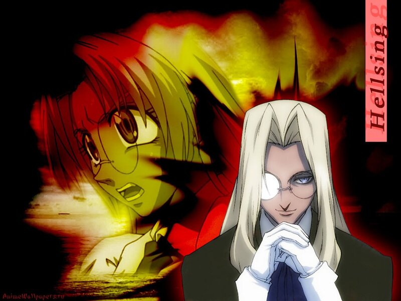 Two Anime Characters — Black, Dramatic, Fire, Glasses