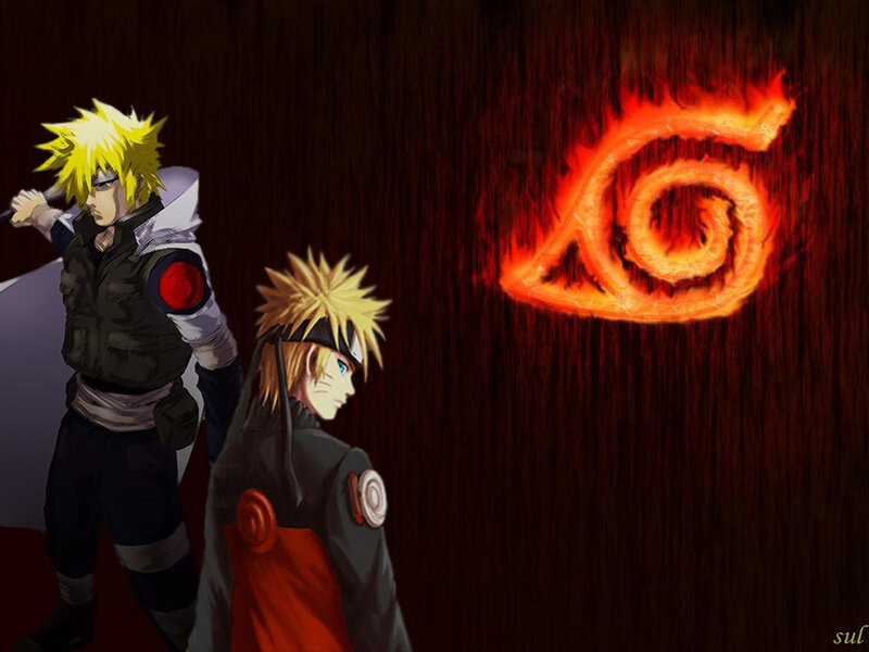 Two Anime Characters — Black, Dramatic, Flame Symbol