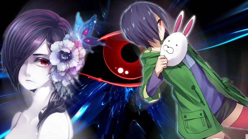 Two Anime Characters — Black, Dramatic, Flowers
