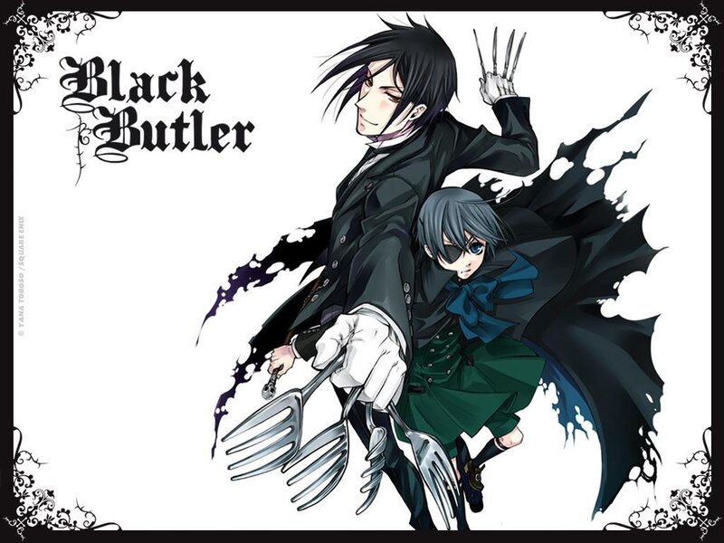 Two Anime Characters — Black, Dramatic, Forks