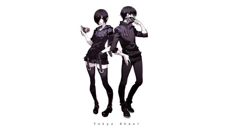 Two Anime Characters — Black, Dramatic, Gas Masks