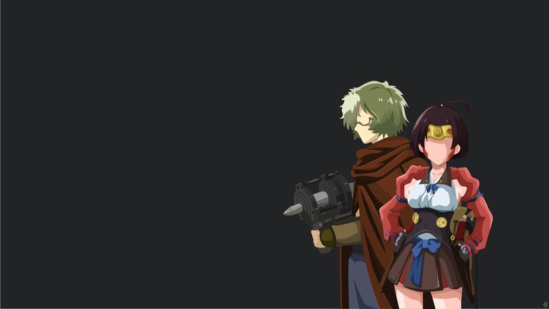 Two Anime Characters — Black, Dramatic, Gun, Cloak