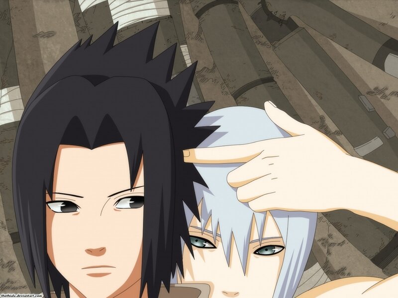 Two Anime Characters — Black, Dramatic, Hand
