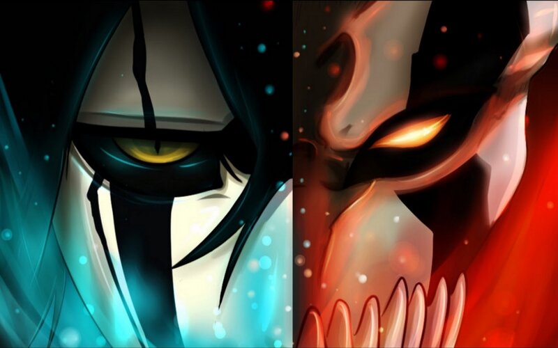Two Anime Characters — Black, Dramatic, Intense