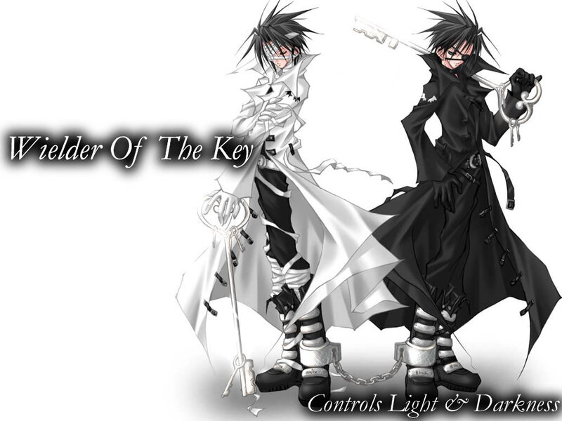 Two Anime Characters — Black, Dramatic, Key