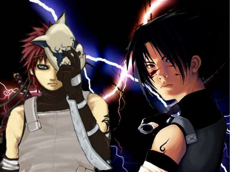 Two Anime Characters — Black, Dramatic, Lightning