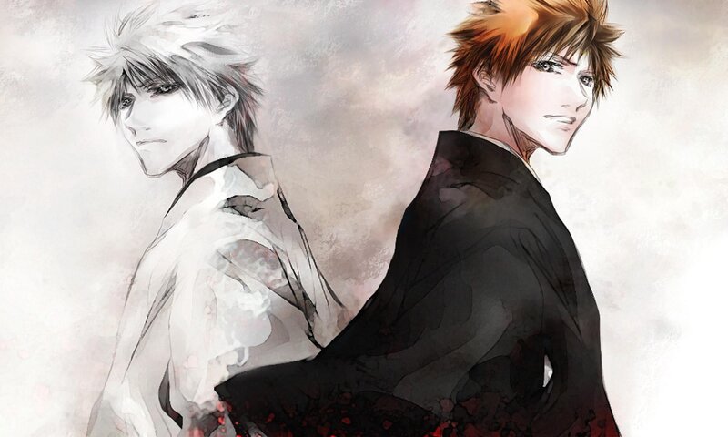 Two Anime Characters — Black, Dramatic, Manga, Anime Art, Back View