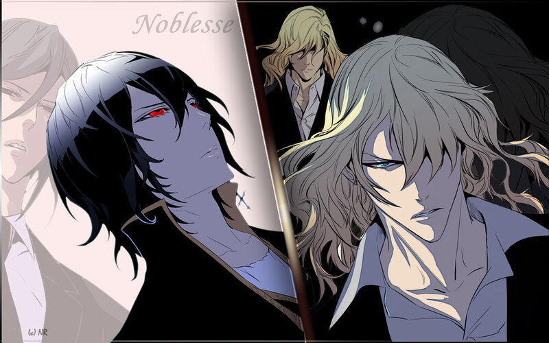 Two Anime Characters — Black, Dramatic, Manga, Anime Art, Text