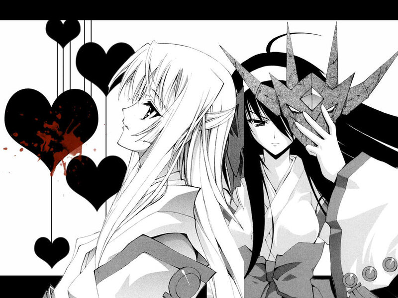 Two Anime Characters — Black, Dramatic, Manga, Hearts