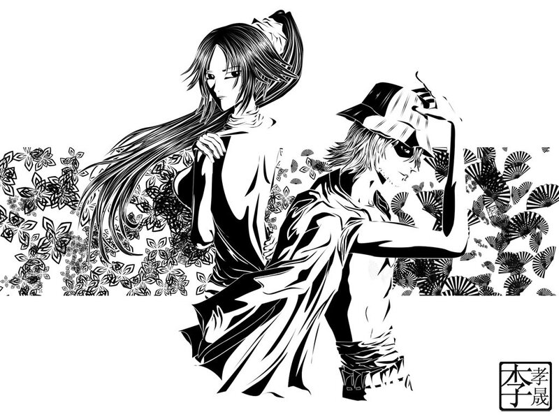 Two Anime Characters — Black, Dramatic, Manga, Long Hair