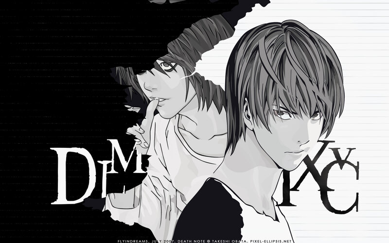 Two Anime Characters — Black, Dramatic, Manga, Text, Line Paper