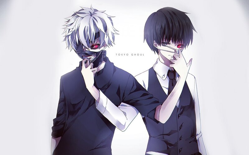 Two Anime Characters — Black, Dramatic, Masks