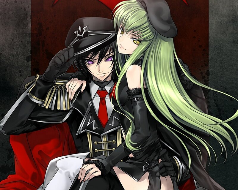 Two Anime Characters — Black, Dramatic, Military Uniform