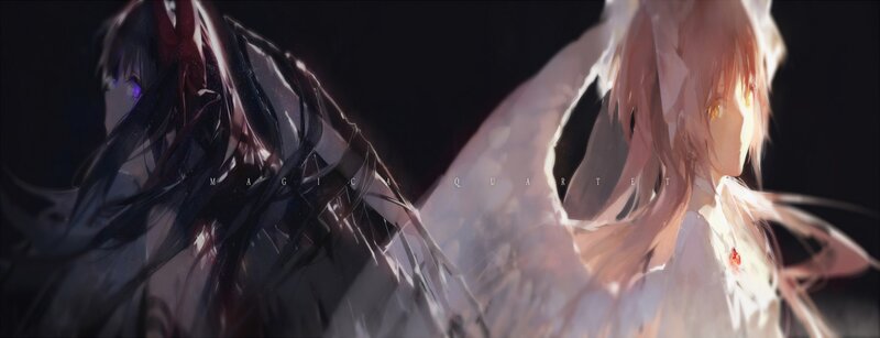 Two Anime Characters — Black, Dramatic, Night, Digital Art, Dark Hair