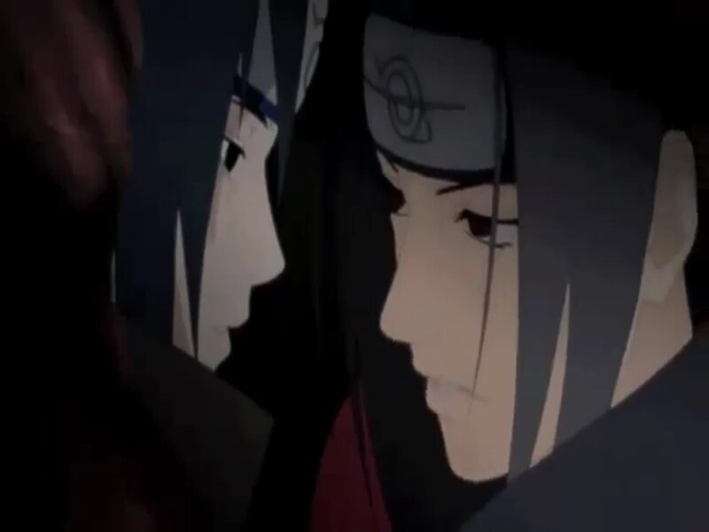 Two Anime Characters — Black, Dramatic, Night, Headband