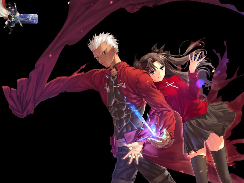 Two Anime Characters — Black, Dramatic, Night, Magic