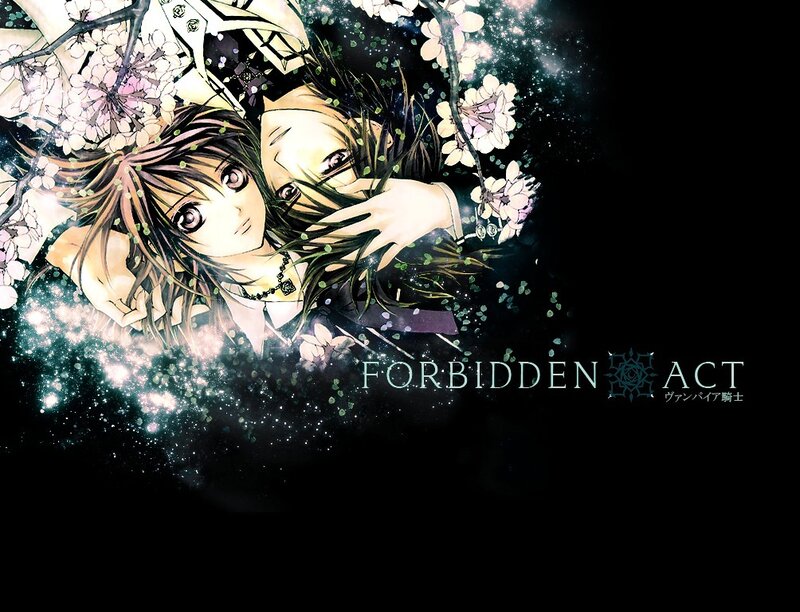 Two Anime Characters — Black, Dramatic, Night, Manga, Cherry Blossoms