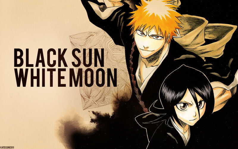Two Anime Characters — Black, Dramatic, Night, Manga, Text