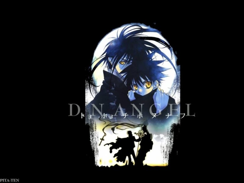 Two Anime Characters — Black, Dramatic, Night, Moon, Silhouette