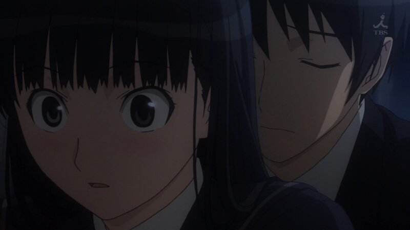 Two Anime Characters — Black, Dramatic, Night, School Uniform