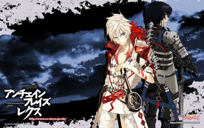 Two Anime Characters — Black, Dramatic, Night, Skulls