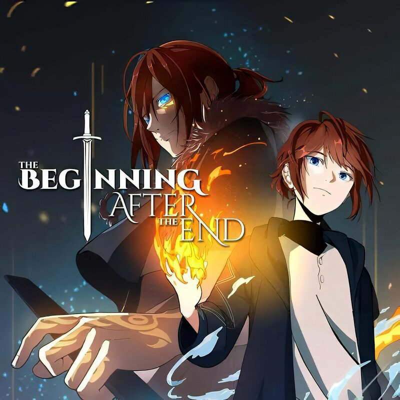 Two Anime Characters — Black, Dramatic, Night, Sword, Fire