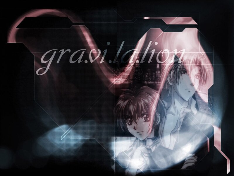 Two Anime Characters — Black, Dramatic, Night, Text, Cityscape