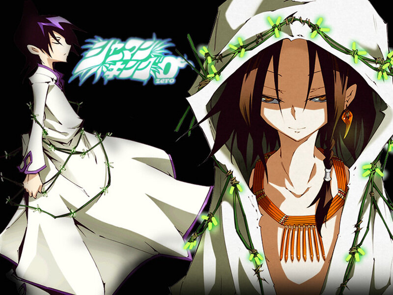 Two Anime Characters — Black, Dramatic, Night, White Robes