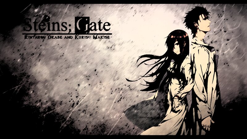 Two Anime Characters — Black, Dramatic, Rain, Text