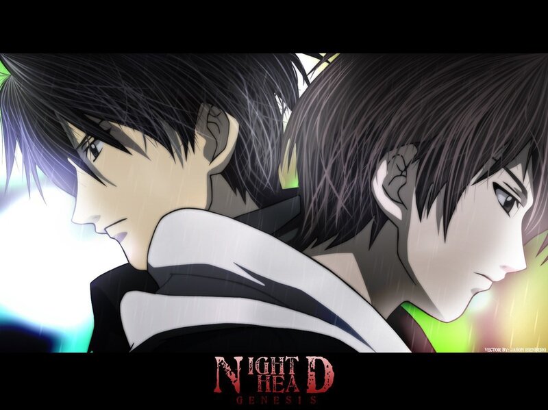 Two Anime Characters — Black, Dramatic, Rain