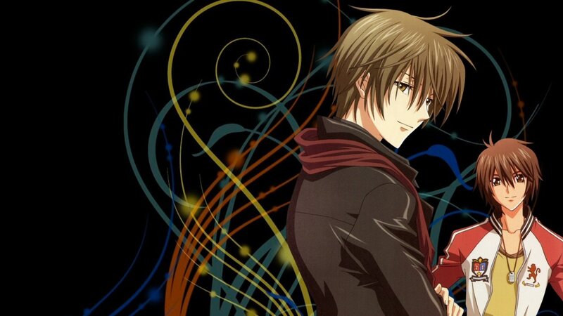 Two Anime Characters — Black, Dramatic, School Uniform
