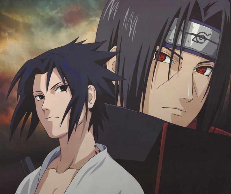 Two Anime Characters — Black, Dramatic, Sunset, Headband