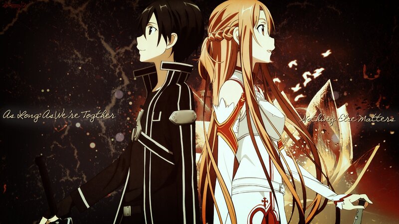 Two Anime Characters — Black, Dramatic, Sword, Armor