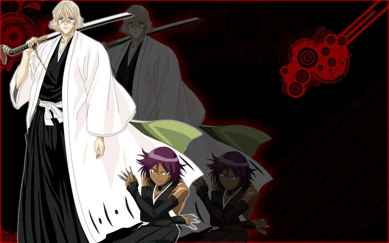 Two Anime Characters — Black, Dramatic, Sword, Kimono