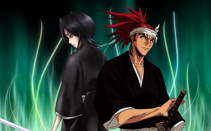 Two Anime Characters — Black, Dramatic, Swords, Green Energy