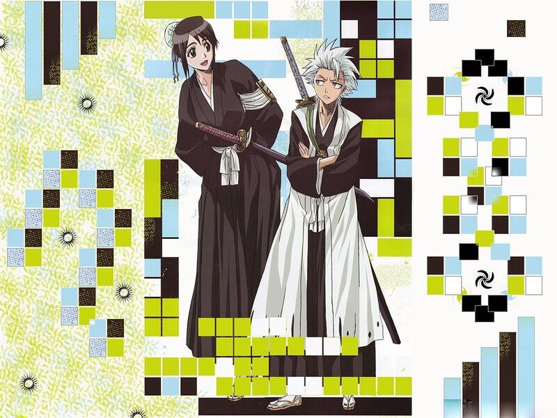 Two Anime Characters — Black, Dramatic, Swords, Kimonos, Pixel Art