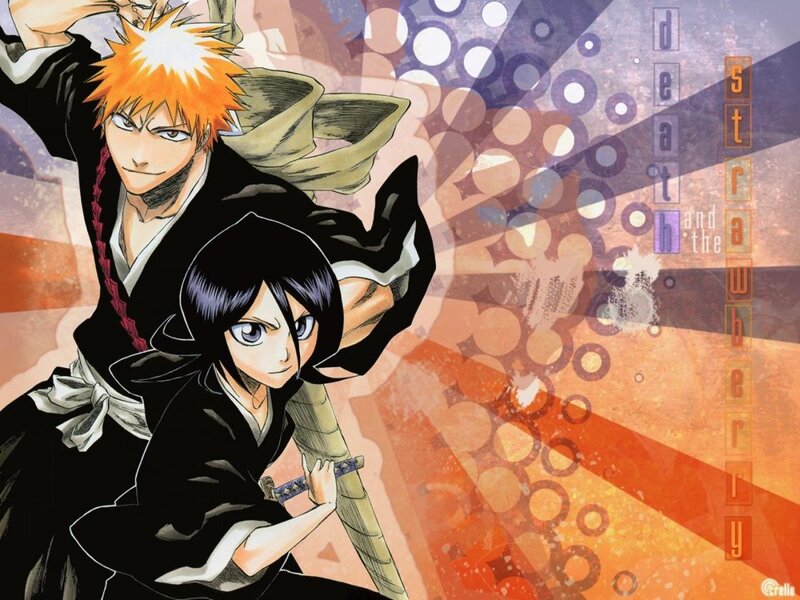 Two Anime Characters — Black, Dramatic, Swords, Kimonos, Text