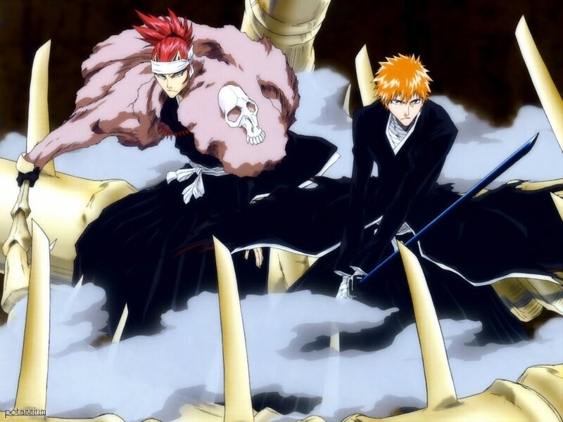 Two Anime Characters — Black, Dramatic, Swords, Skull
