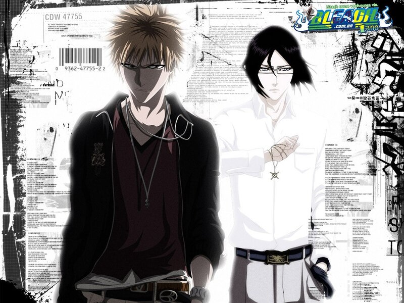 Two Anime Characters — Black, Dramatic, Text, Barcode