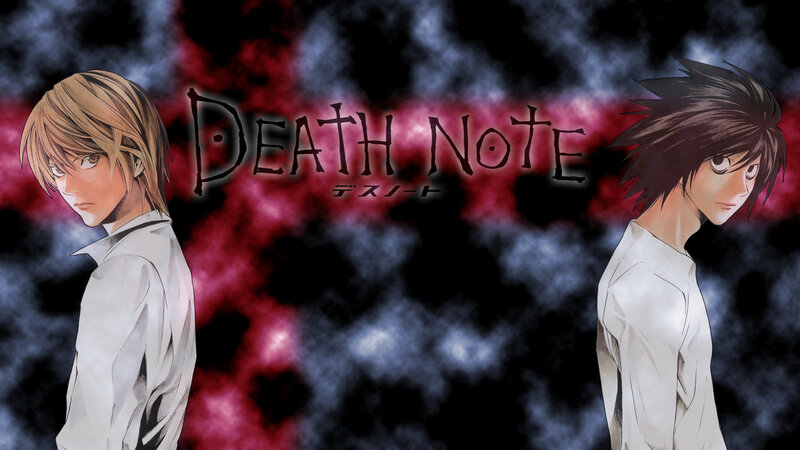 Two Anime Characters — Black, Dramatic, Text, Smoke