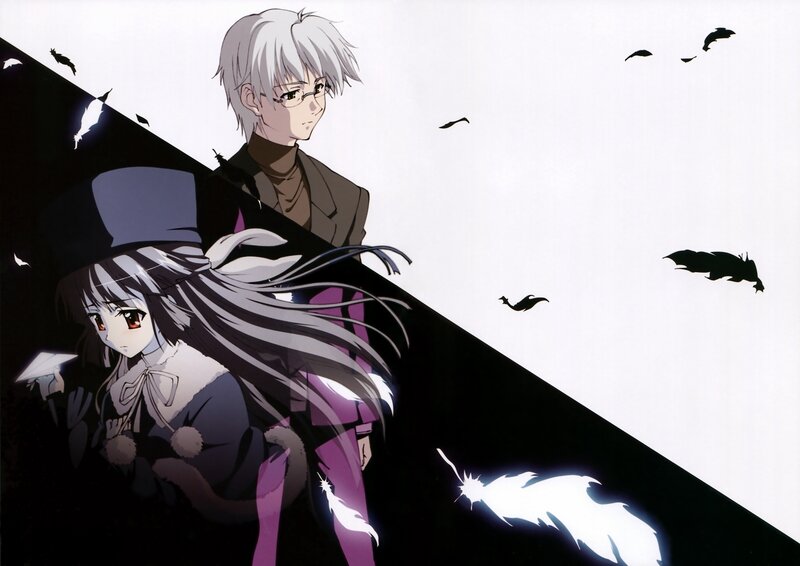 Two Anime Characters — Black, Dramatic, Top Hat, Glasses