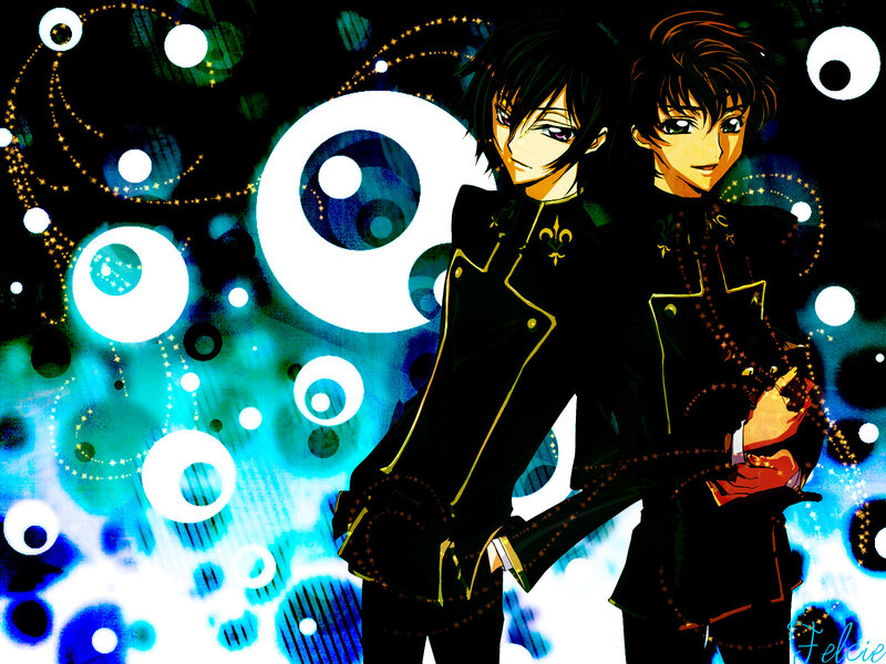 Two Anime Characters — Black, Dramatic, Uniforms