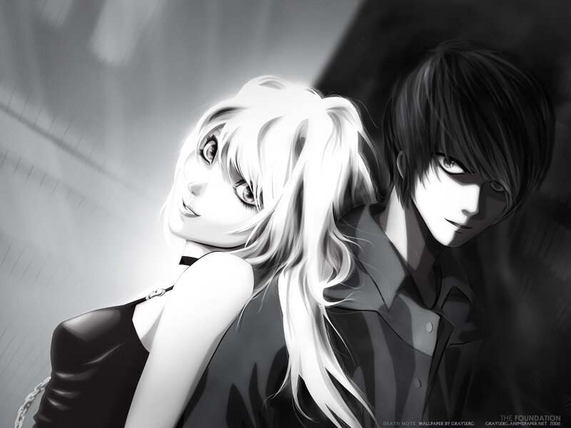 Two Anime Characters — Black, Dramatic, Woman, Man, Chain