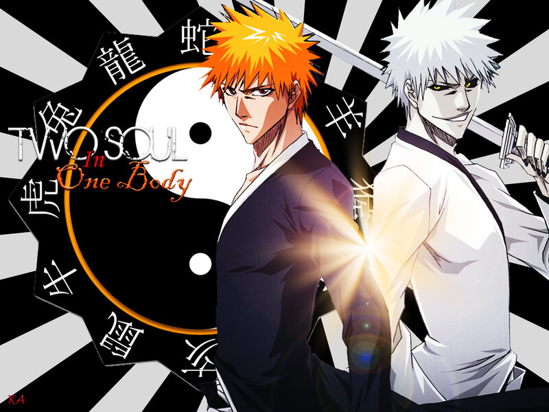 Two Anime Characters — Black, Dramatic, Yin-yang Symbol, Swords