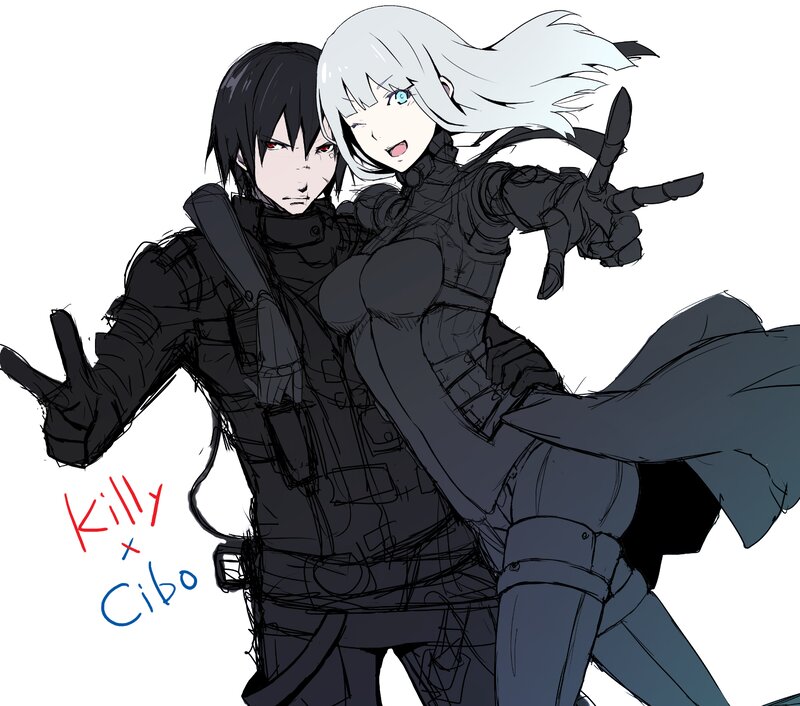 Two Anime Characters — Black, Dynamic, Digital Art, Anime Art