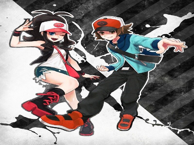 Two Anime Characters — Black, Dynamic, Digital Art