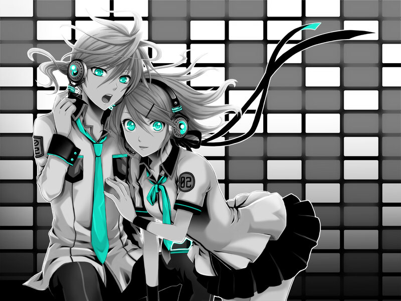 Two Anime Characters — Black, Dynamic, Headphones
